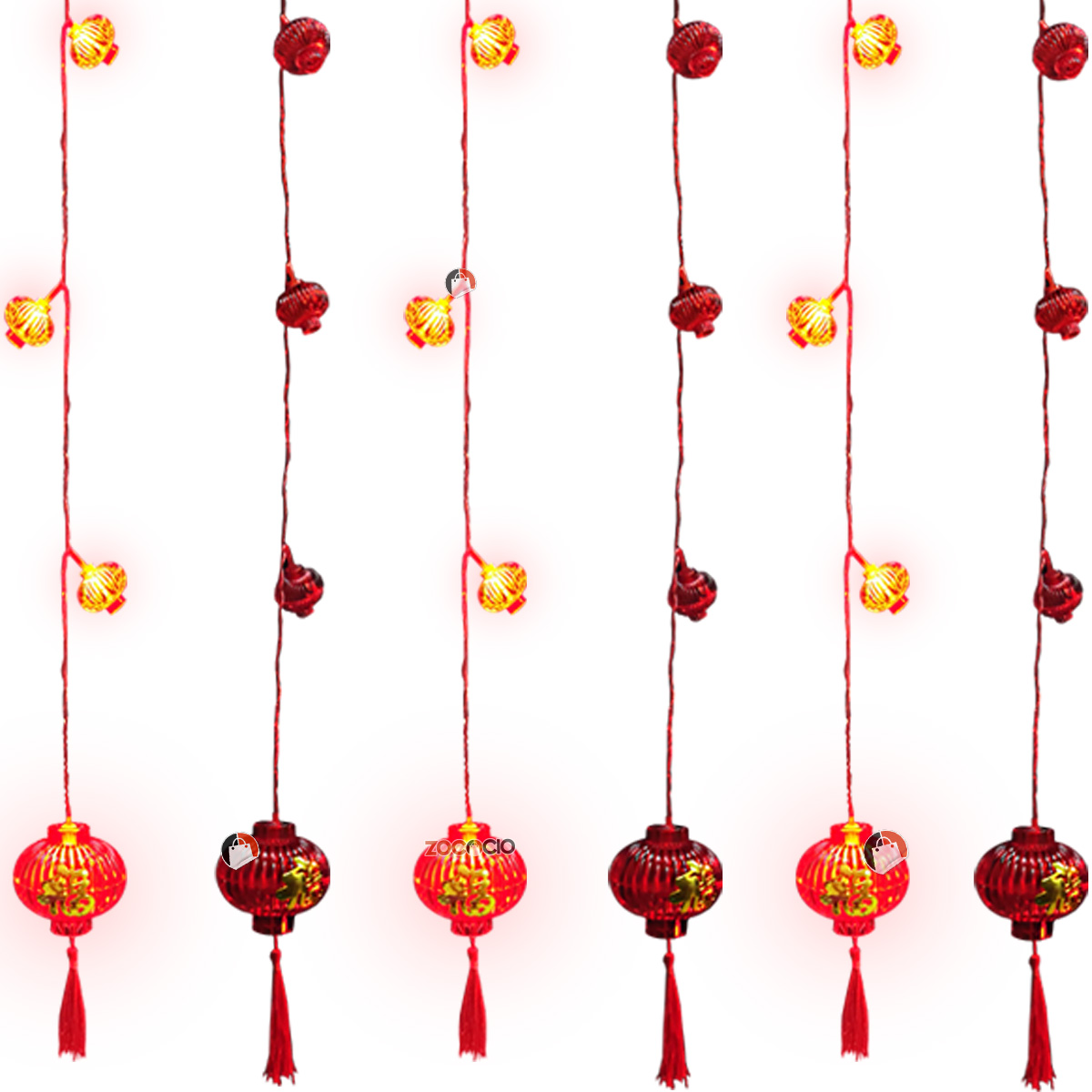 Miniatura 3 de Cortina Faroles Rojo Año Nuevo Chino